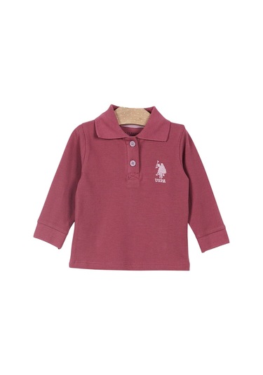U.S. Polo Assn. Lisanslı Classic Bebek Uzun Kol Yakalı Sweatshirt Gül Kurusu