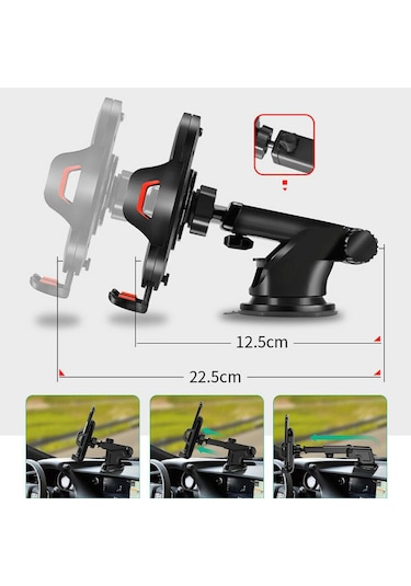 Apera Mt95 Araç İçi Telefon Tutucu 3ü1 Arada Orta Konsol - Ön Cam