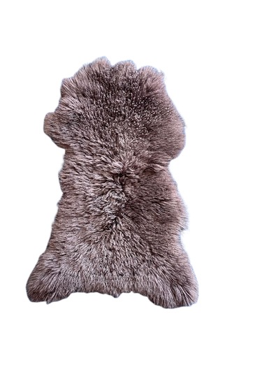 Gerçek Uzun Tüylü Koyun Postu Kahve 70x50 Cm Kahverengi