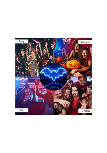 Youtek Halloween Için Yarası Şekilli Led Neon Işığı - Mavi Işık, 3xaa Pil İle Çalışır, Sürekli Aydınlatma Özelliği Mavi