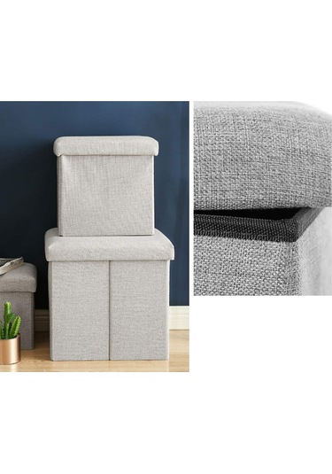 Sones Ana Sayfa Katlanabilir Kumaş Saklama Sandalyeleri Çok İşlevli Kare Kanepe, Renk: Göl Mavisi