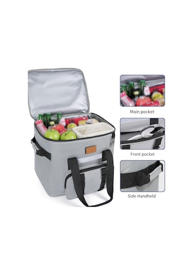 Suntek Serin Çanta Yetişkinler Sıcak Soğuk Gıda Termal Gri Gri