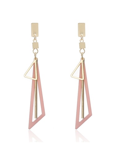 Geeksen "geometrik Yeşil Altın Renkli Küpe - Şık Ve Hafif Aksesuar" Gold