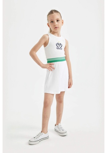 DeFacto Kız Çocuk Bisiklet Yaka Baskılı Atlet C4720A824SMWT34