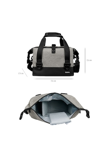 Baona Bn-h014 Slr Fotoğraf Makinesi Omuz Çantası Dijital Depolama Koruyucu Su Geçirmez Çanta Gri Diğer