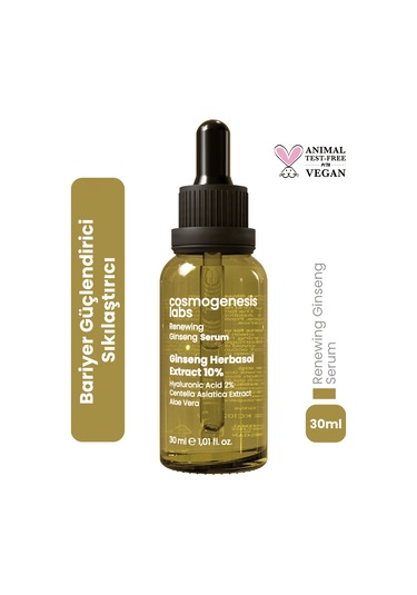 Cosmogenesis Labs Ginseng %10 Serum 30ml - Cilt Onarıcı Yenileyici Bariyer Güçlendirici Elastikiyet Artırıcı Vegan