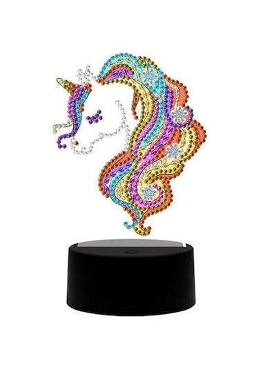 Çok Renkli Led Elmas Boyama Lamba Seti Pille Çalışan Başucu Lambası 5d Elmas Boyama Sanatı El Sanatları Çok Renkli