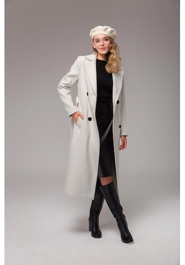 Tam Boy Kaşe Kaşmir Ekru Kaban 001