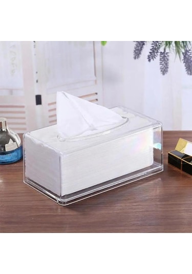 Şeffaf-şeffaf Doku Kutusu Peçetelik Oturma Odası Ev Düzenleyici Kağıt Dispenseri