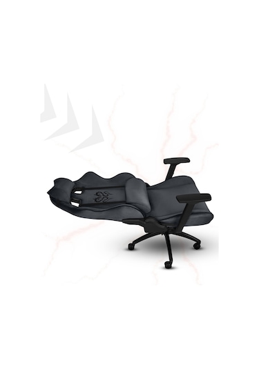 Rio Balerion Koyu Plaza Grisi Kadife Terletmez Kumaş Gaming Oyuncu Koltuğu-4 Gri