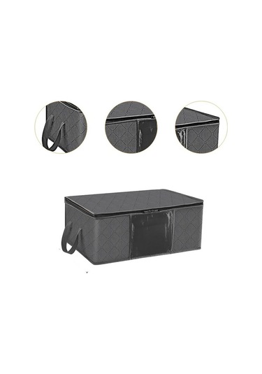 Trendooze 6 Parça Giysi Saklama Çantası Gri Montlar Katlanabilir Yatak Gri