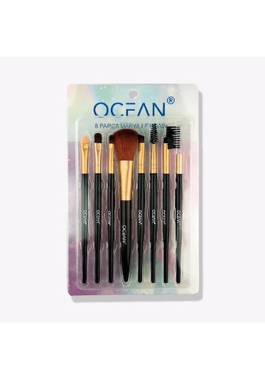 Ocean 8'li Makyaj Fırça Seti - Gold