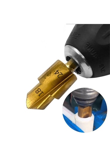 3 Adet Kademeli Matkap Ucu, Altıgen Saplı Su Borusu Bağlantı Alet
