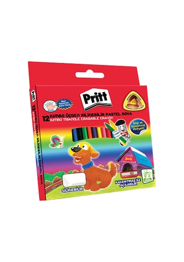 Pritt Silinebilir Jumbo Mum Pastel Boya 12 Renk