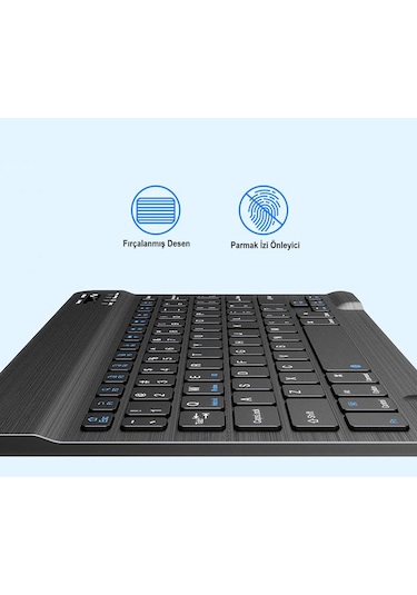 Tablet Ve Telefonlar İçin Şarjlı Kablosuz Türkçe Bluetooth Klavye