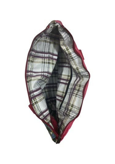 Vintage Salaş Çok Renkli Orta Boy Günlük Seyahat Gezi Omuz Çantası 36cmx34cm Kırmızı