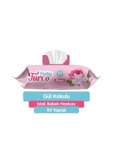 Baby Turco Islak Havlu Mendil 90 Yaprak Gül/Rose 6 Lı Set 540 Yaprak