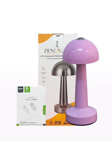 Zenlight Mantar Masa Lambası Pembe