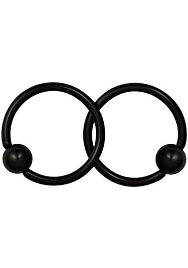 Homyl 1 Çift Paslanmaz Çelik Burun Tragus Dudak Tutucu Boncuklu Siyah