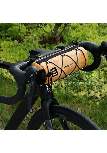 Moveevo Kahverengi Bisiklet Çantası - Yolluk Dağ Bisikleti, 420 Nilon Su Geçirmez, 25x10.5x10cm Büyük Kapasiteli El Faresi Çantası Kahverengi