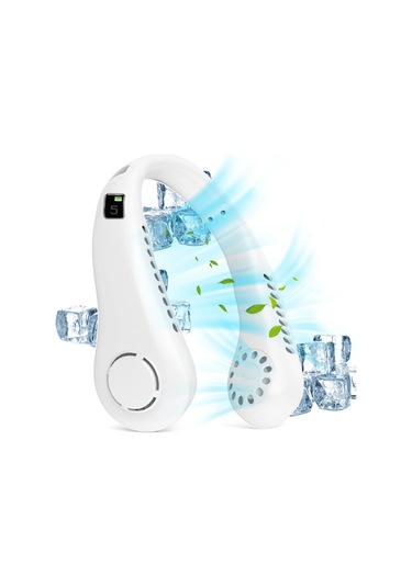 Geeksen Taşınabilir Boyun Askılı 2600mah Usb Şarjlı 5 Kademeli Yapraksız Mini Klima Fan