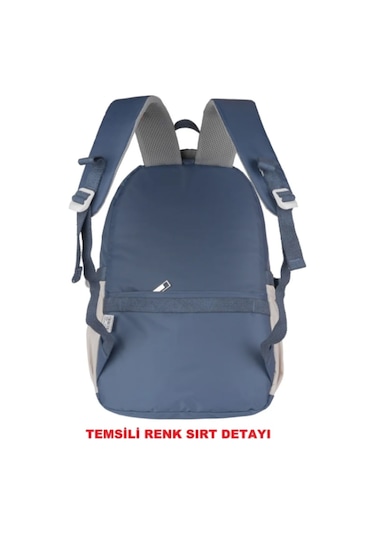 Relaxion Su Geçirmez Astarlı Kumaş Okul Seyahat Sırt Çantası 2059 Gri