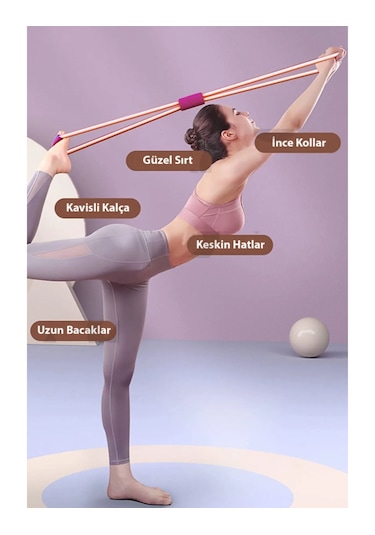 Pilates Direnç Lastiği İpi Vücut Şekillendirici Kelebek Egzersiz