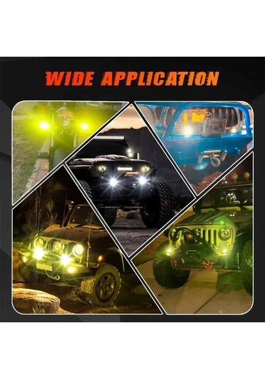 Motion003 1 Bilgisayar Kamyon Araba Led Sis Farı Yüksek Düşük Işık Kehribar Beyaz İki Renkli Motokros Lazer Spot