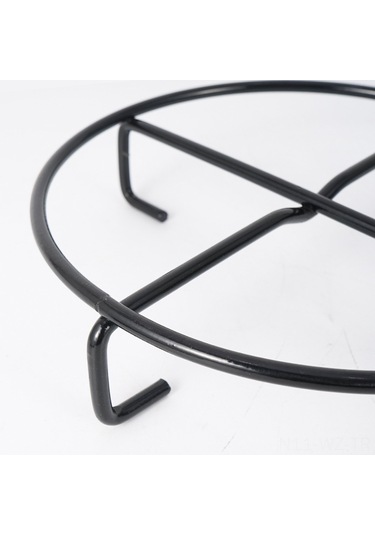 Wezone Siyah Dışarıda Kullanım Demir Isı Yalıtımlı Tencere Tutucu, Kamp İçin Kaymaz, Taşınabilir Çok Amaçlı Su Kaynaklama Stantı Siyah