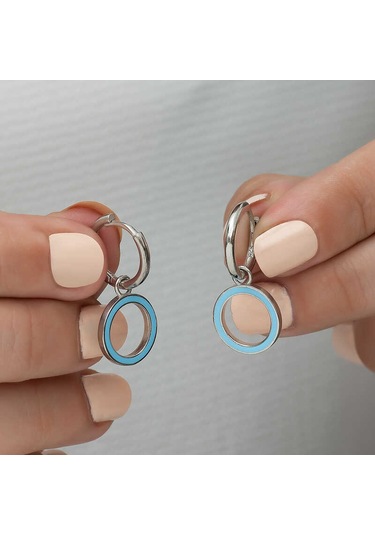 Gümüş Fosforlu Mi Oval Küpe