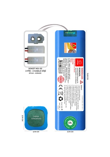 Bilicra Moby 5800mah Uyumlu Robot Süpürge Pili C5802bs-bil-001