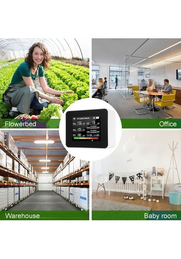 Ebitda Tuya Wi-fi Hava Kalitesi Ölçer 13'ü 1 Arada Beyaz Beyaz