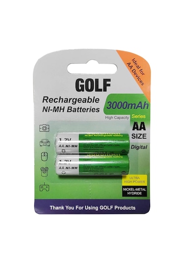 ŞARJLI PİL AA KALEM 3000MAH 3000 SERIES NI-MH (2 ADET) GOLF