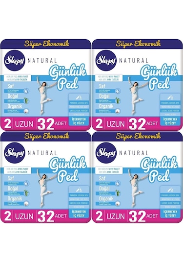 Sleepy Natural Günlük Ped Uzun 128 Adet Ekonomik