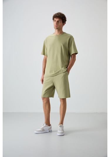 Tommy Life Açık Çağla Pamuklu Kalın Yumuşak Dokulu Oversize Fit Basic Erkek Şort Takım - 85249 Yeşil Tommy Life Açık Çağla Pamuklu Kalın Yumuşak Dokulu Oversize Fit Basic Erkek Şort Takım - 85249 Yeşil