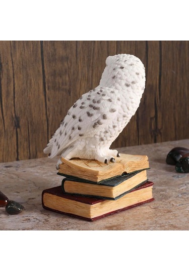 Kitap Üzerinde Beyaz Kar Baykuşu Hedwig Biblosu - Harry Potter