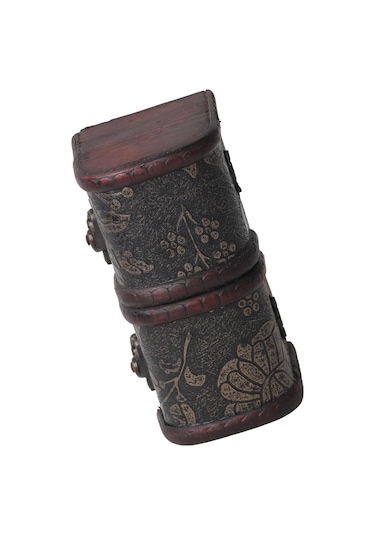 Lüks İşlemeli Vintage Eskitme Tasarımlı 3lü Sandık Çok Amaçlı Takı Aksesuar Kutusu Dekoratif Obje B