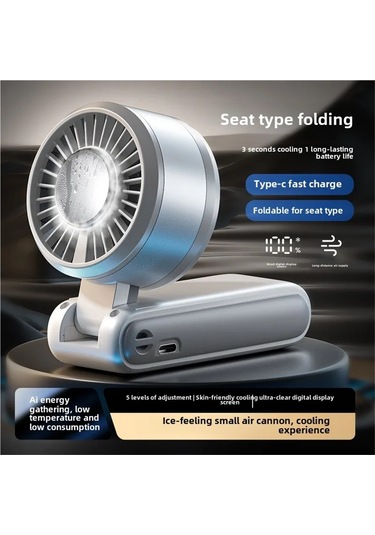 Jialan Usb Şarj Edilebilir Kablosuz El Fanı 5 Seviye Yüksek