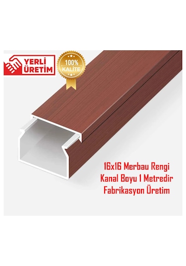 Extra Kendinden Yapışkanlı Merbau Kablo Kanalı 16x16 1 Metre
