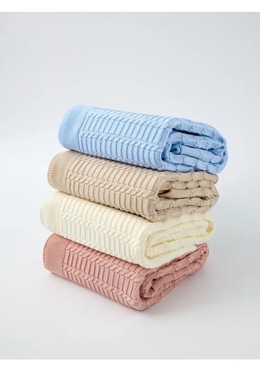 Mk Accessories Yenidoğan İçin Örgü Battaniye 100x100 Cm 269118676 Tozlu Pembe