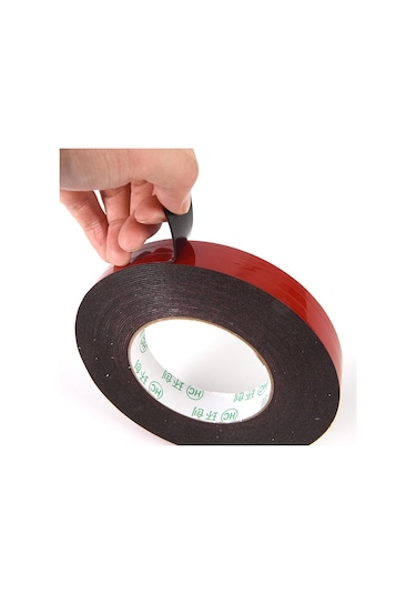 Kırmızı Astarlı 10m Güçlü Kalıcı Çift Taraflı Yapışkan Tutkal Bant Süper Yapışkan 10mmx10m