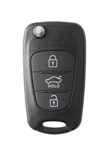Geeksen Hyundai I20 I30 I35 İçin 3 Tuşlu Katlanır Uzaktan Kumandalı Anahtar Kılıfı - Siyah Plastik