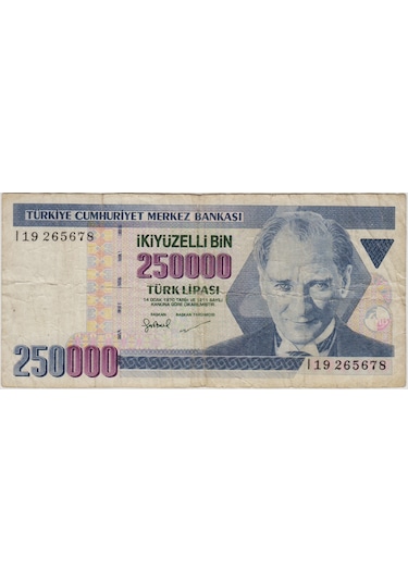 7. Emisyon 3. Tertip 250.000 Lira I19 Temiz.