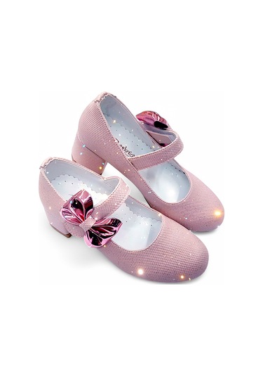 Beebron Ortopedik Topuklu Abiye Kız Çocuk Ayakkabı Shining Series Abiayk2401 Simli Pembe Pembe