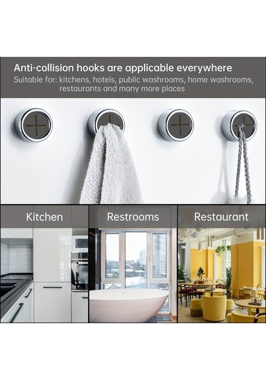 Shineyee 8 Adet Abs Duvar Tipi Mutfak Banyo Havlu Tutucu, Silikon Pençeli, Kayma Engeli, Yumuşak Ve Güvenli, Çapraz Desenli Duvar Takımı Diğer