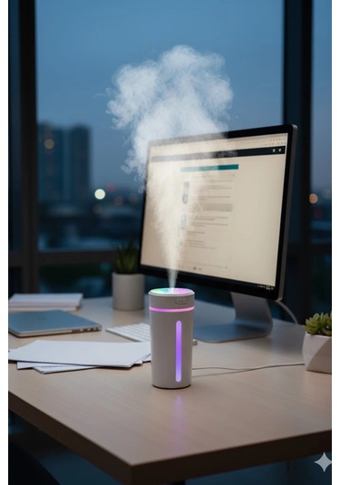 Blackbird Kt-h04 Beyaz Oto İçi Ofis Ev Hava Nemlendirici Işıklı Buhar Koku Makinası