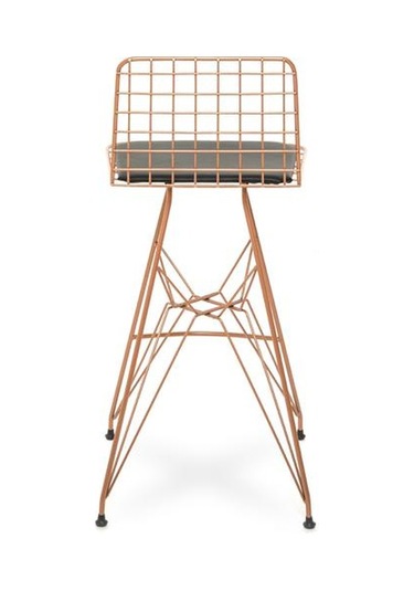 Akın Lüx Tel Bar Taburesi - Bakır / Siyah Siyah / Bakır Bakır - Siyah