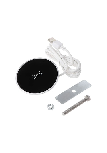 Konesam Masaüstü Gömülü Kablosuz Şarj Cihazı 10w, 6cm Montaj Çapı, Alüminyum, Qi Uyumlu İphone/samsung/huawei