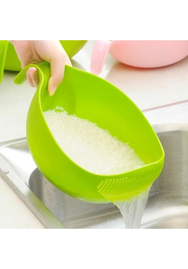 Yeşil Gıda Sınıfı Plastik Pirinç Fasulye Bezelye Yıkama Filtresi Süzgeç Yeşil Pembe Renk Sepeti Elek Süzgeç Temizleme Aracı