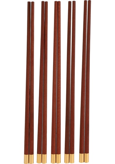 Skycity Doğal Kiremit Kuvars Çatal Seti - Doğal Ahşap, Bakır Uçlu, Sıfır Boya, Hediyelik Kutulu 5 Çift Diğer